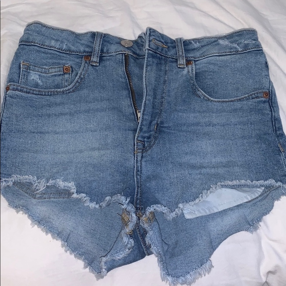 H&M high rise denim shorts